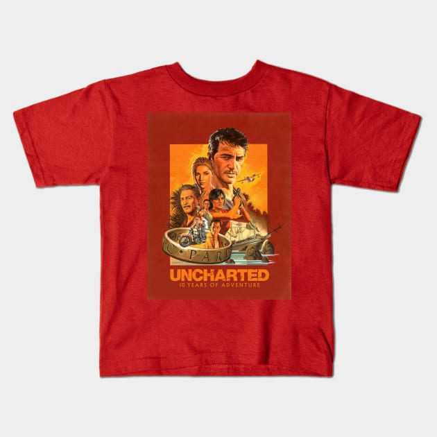 Uncharted 10 Years Of Adventure Kids T-Shirt by HamiltonSenju